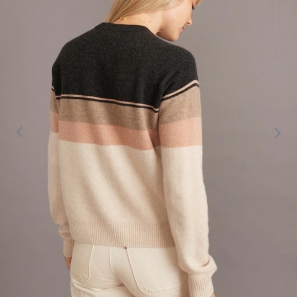 Marine layer Harper Cashmere Crewneck Sweater in Neutral Colorblock - Picture 3 of 7
